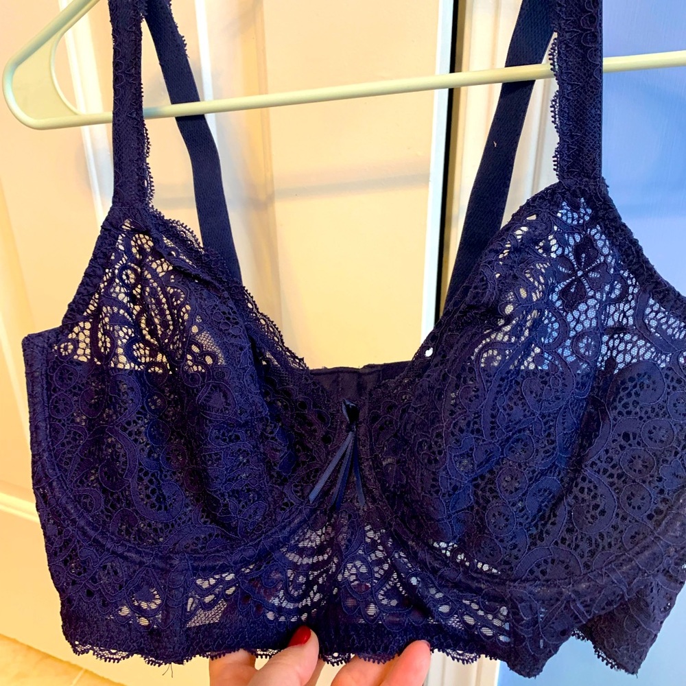 EUC Navy Prima Donna Balcony Longline Bra 36F/DDD